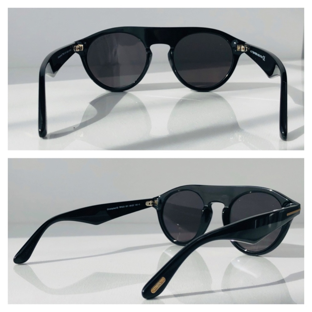 New TOM FORD Christopher-02 Black Round Sunglasses - Picture 7 of 16